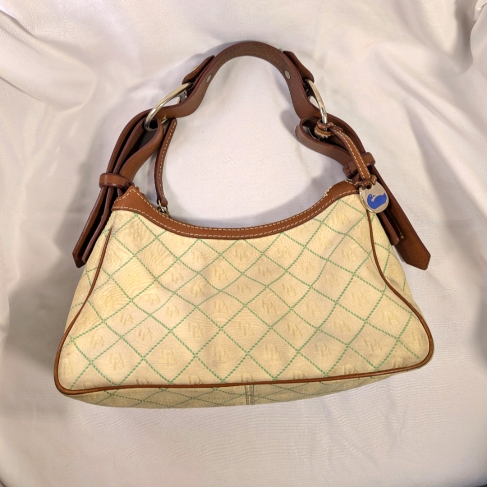 Dooney & Bourke vintage Tan and Blue hobo bag Brown Leather